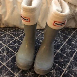 Girls Hunter Rainboots - size 12 - w/ fleece socks